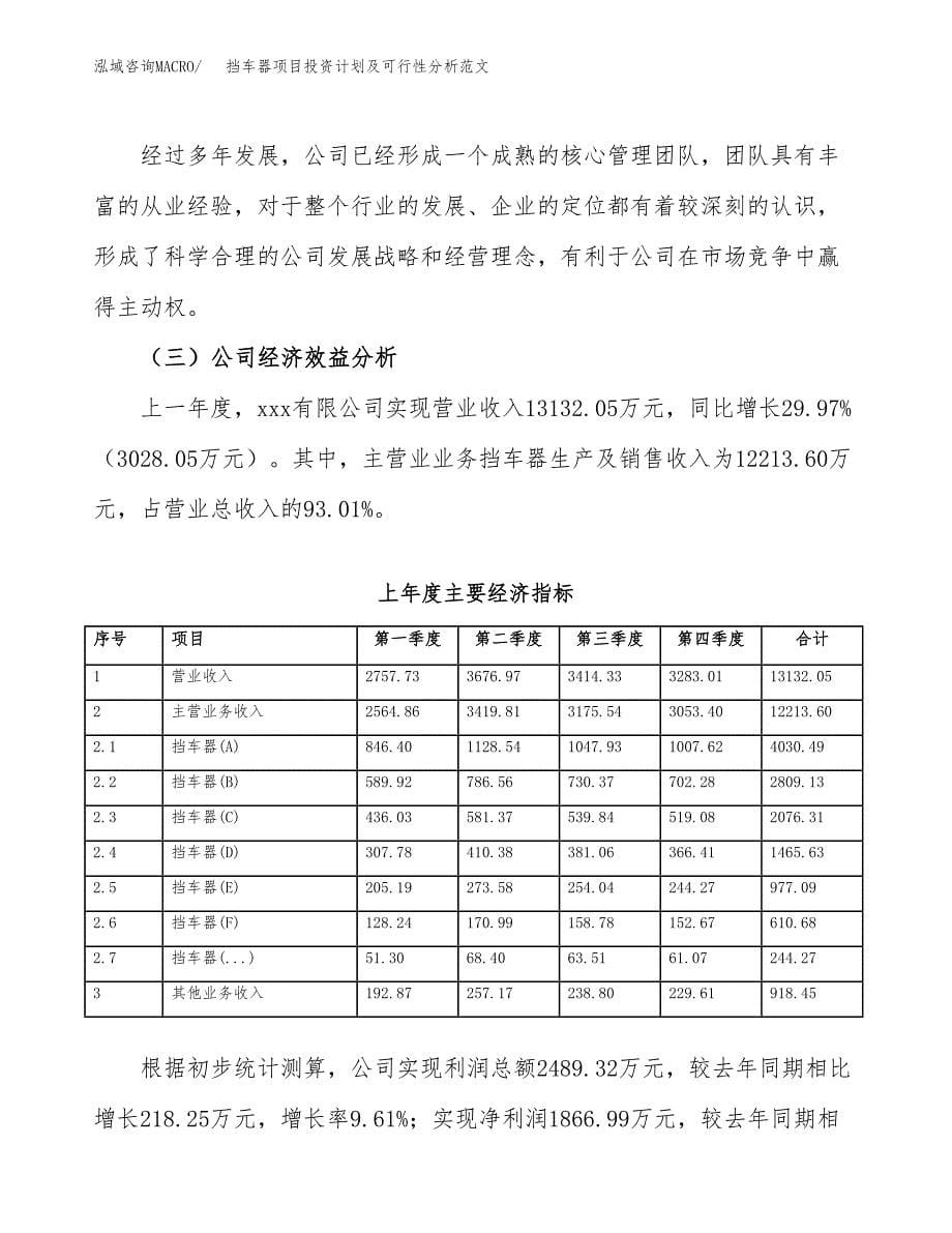 挡车器项目投资计划及可行性分析范文_第5页