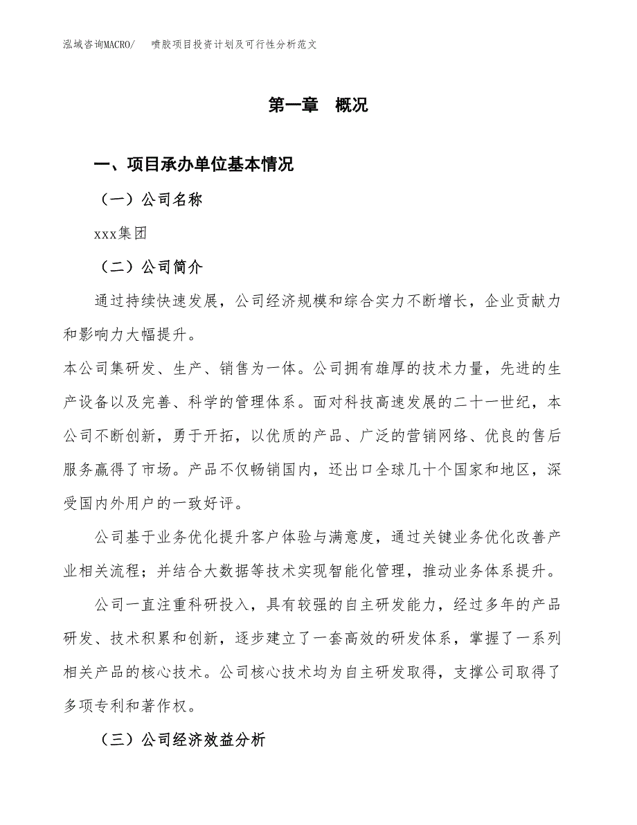 喷胶项目投资计划及可行性分析范文_第4页