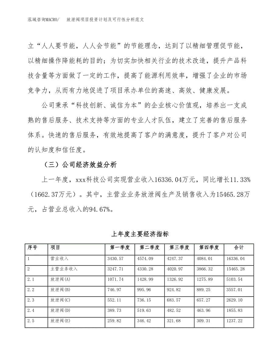 放泄阀项目投资计划及可行性分析范文_第5页