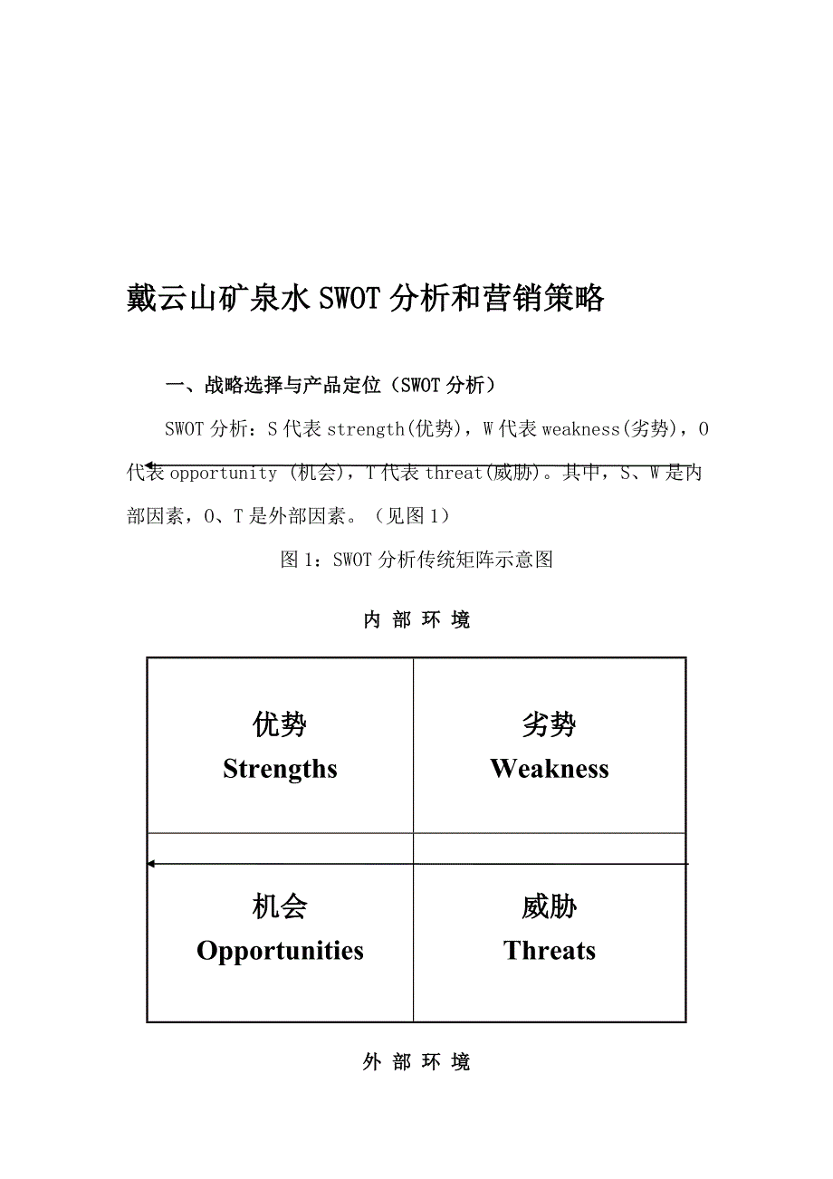 戴云山矿泉水SOT分析和营销策略_第1页