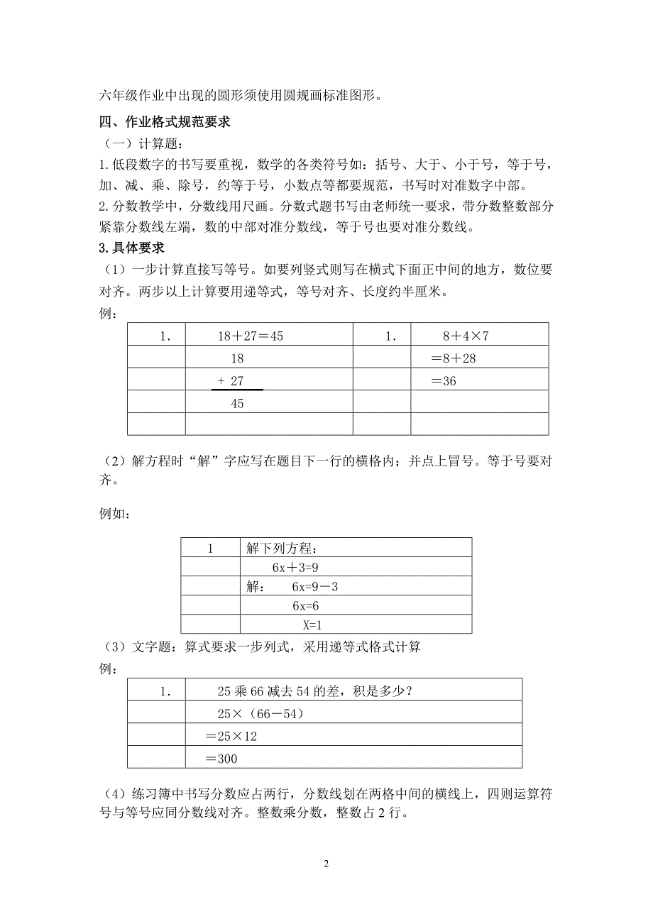 小学数学学科作业规范与评价标准(试行稿)_第2页