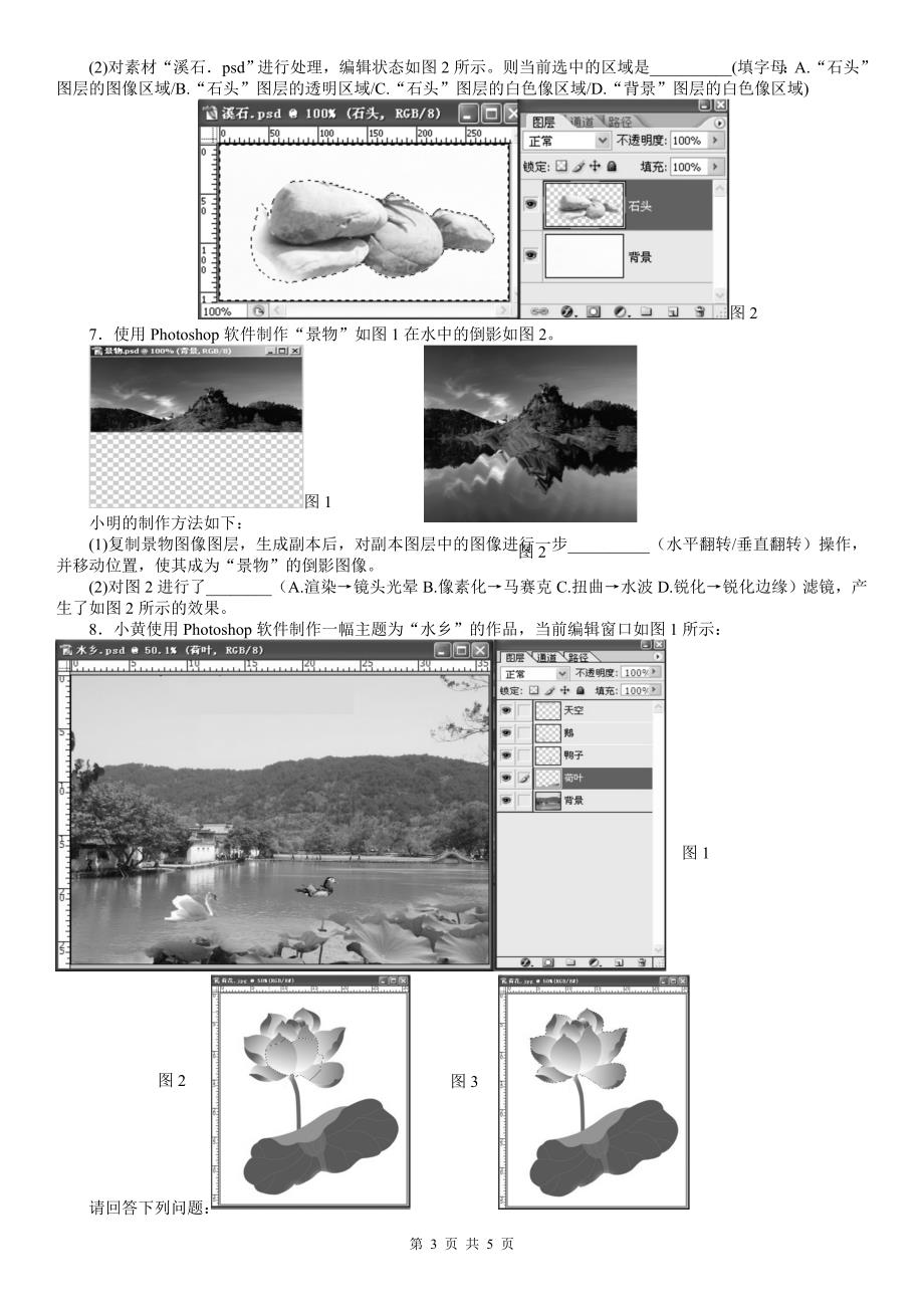 2017年浙江信息技术flash-vb--photoshop笔试练习(无答案)_第3页
