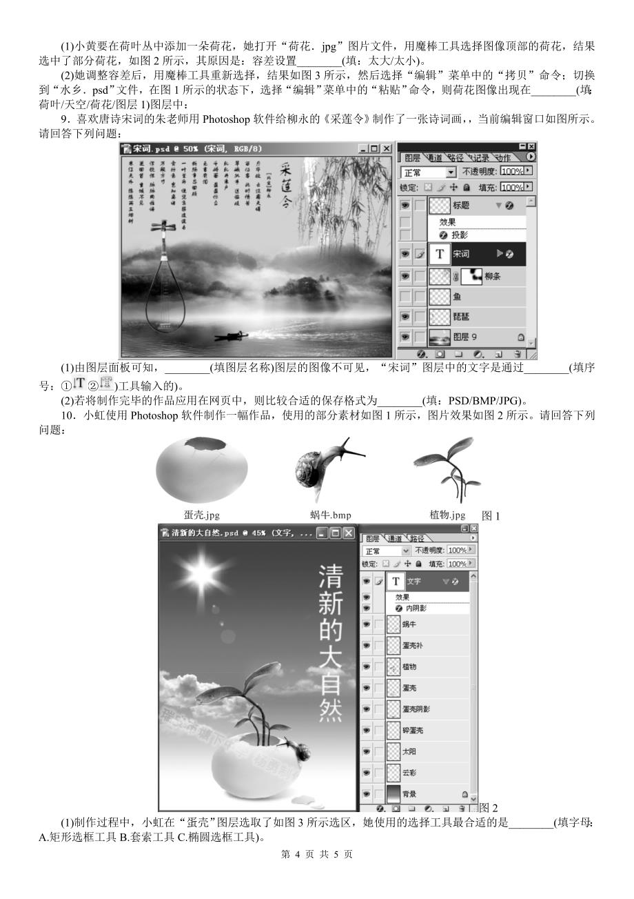 2017年浙江信息技术flash-vb--photoshop笔试练习(无答案)_第4页