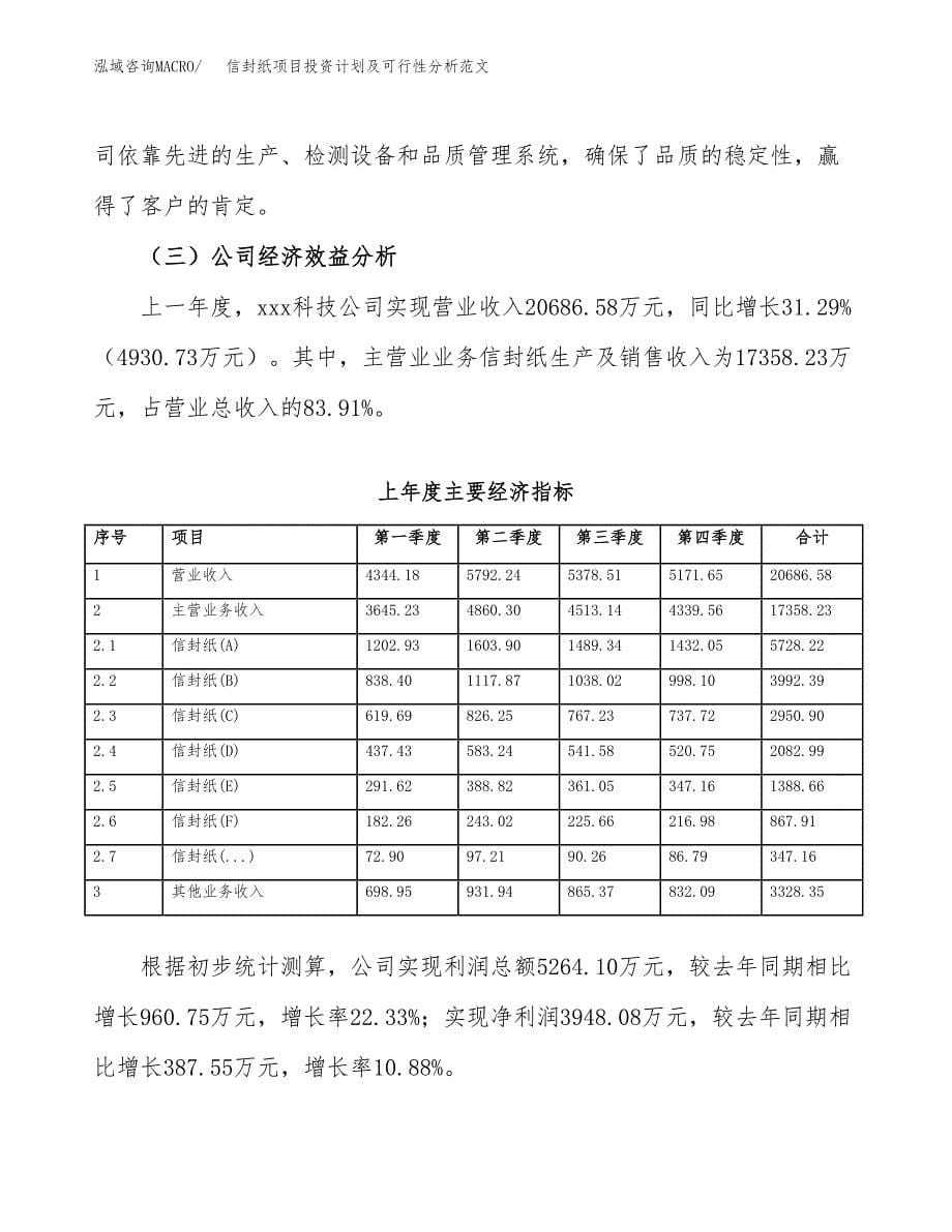 信封纸项目投资计划及可行性分析范文_第5页