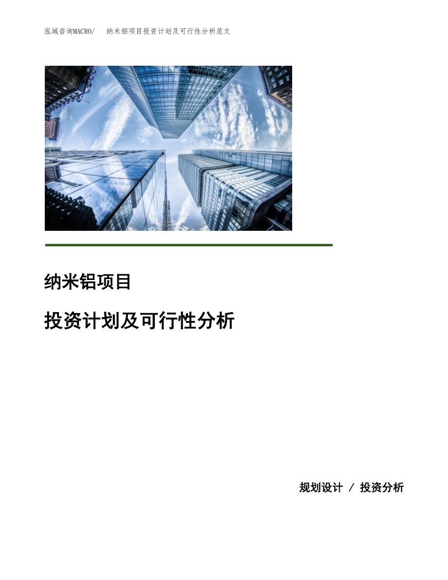 纳米铝项目投资计划及可行性分析范文_第1页