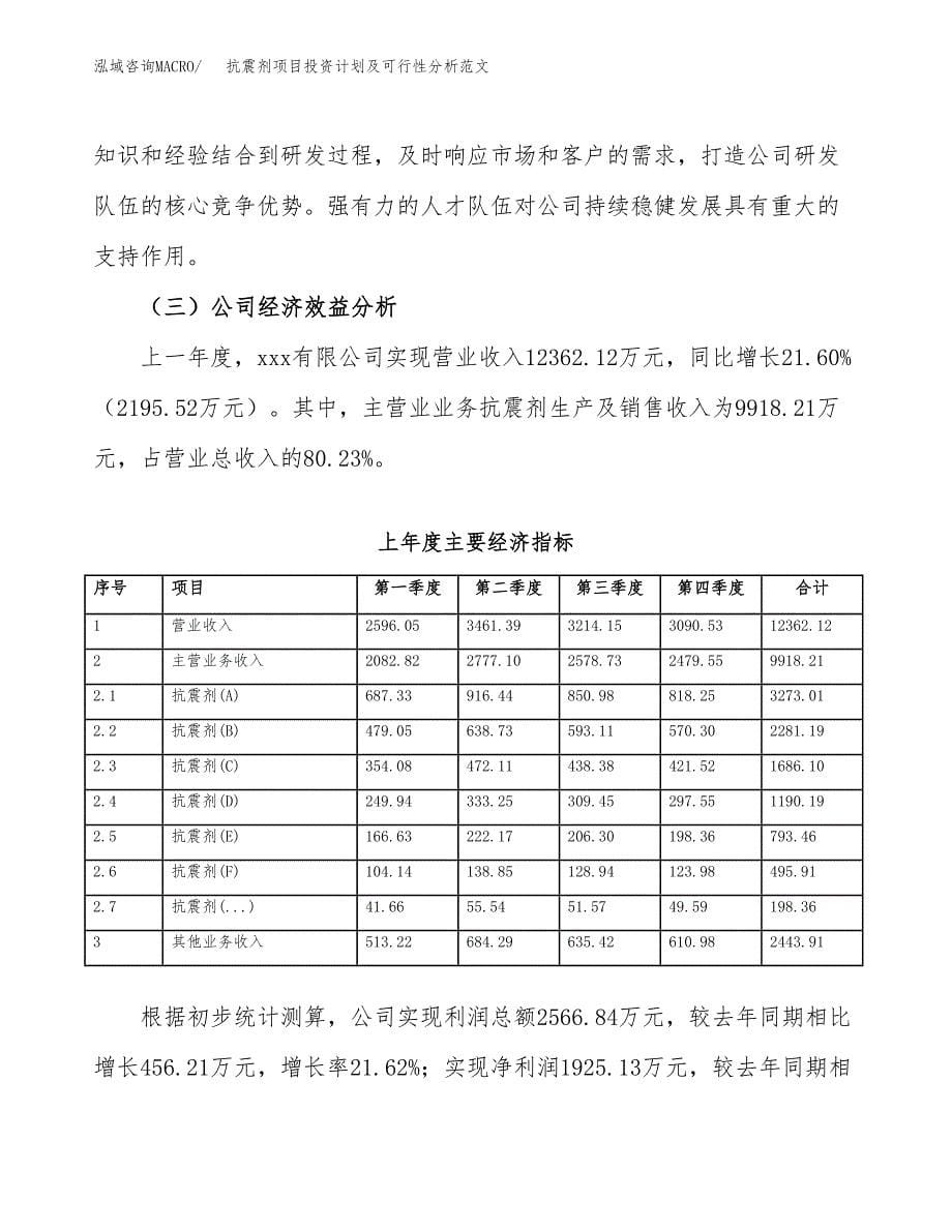 抗震剂项目投资计划及可行性分析范文_第5页