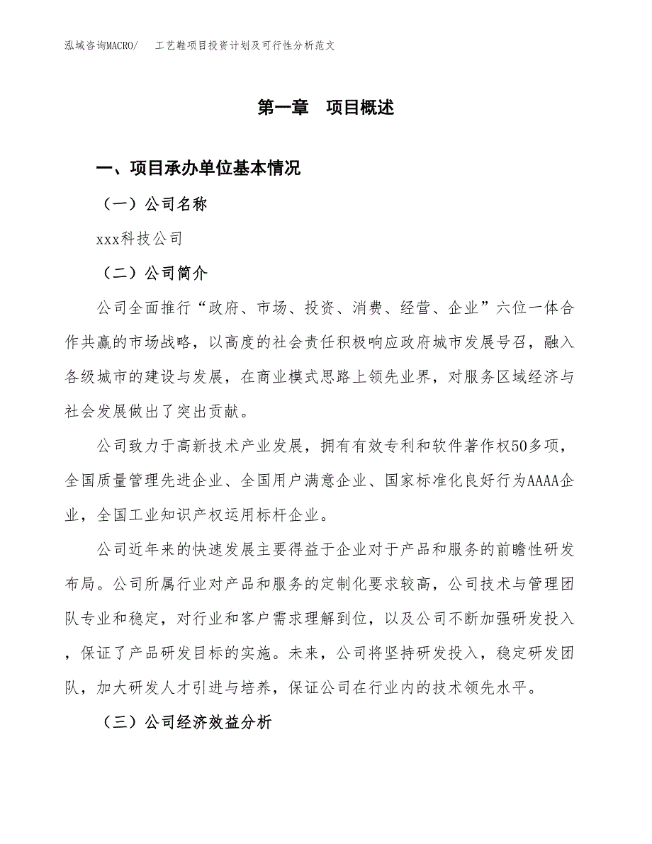 工艺鞋项目投资计划及可行性分析范文_第4页