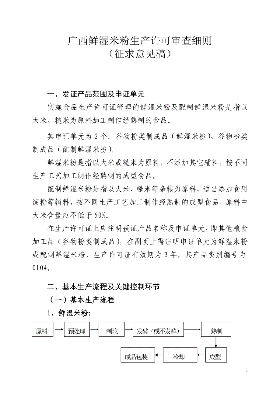 广西鲜湿米粉生产许可审查细则(0523)剖析_第1页