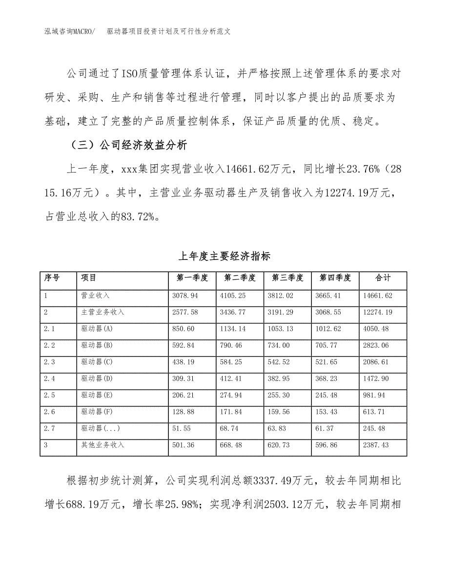 驱动器项目投资计划及可行性分析范文_第5页