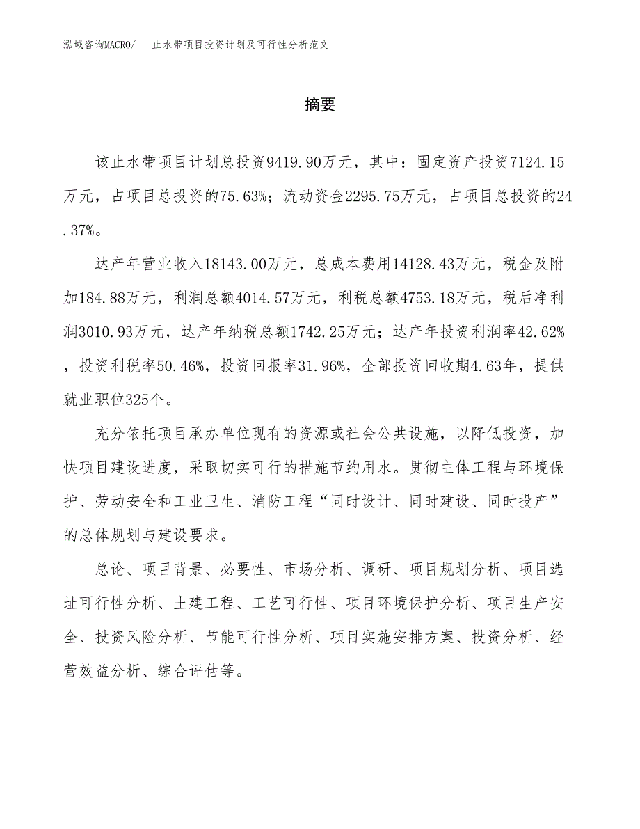 止水带项目投资计划及可行性分析范文_第2页