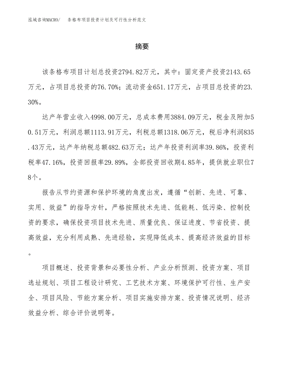 条格布项目投资计划及可行性分析范文_第2页