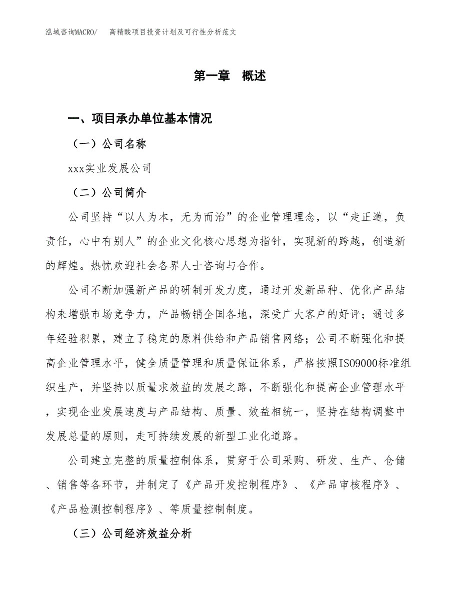 高精酸项目投资计划及可行性分析范文_第4页