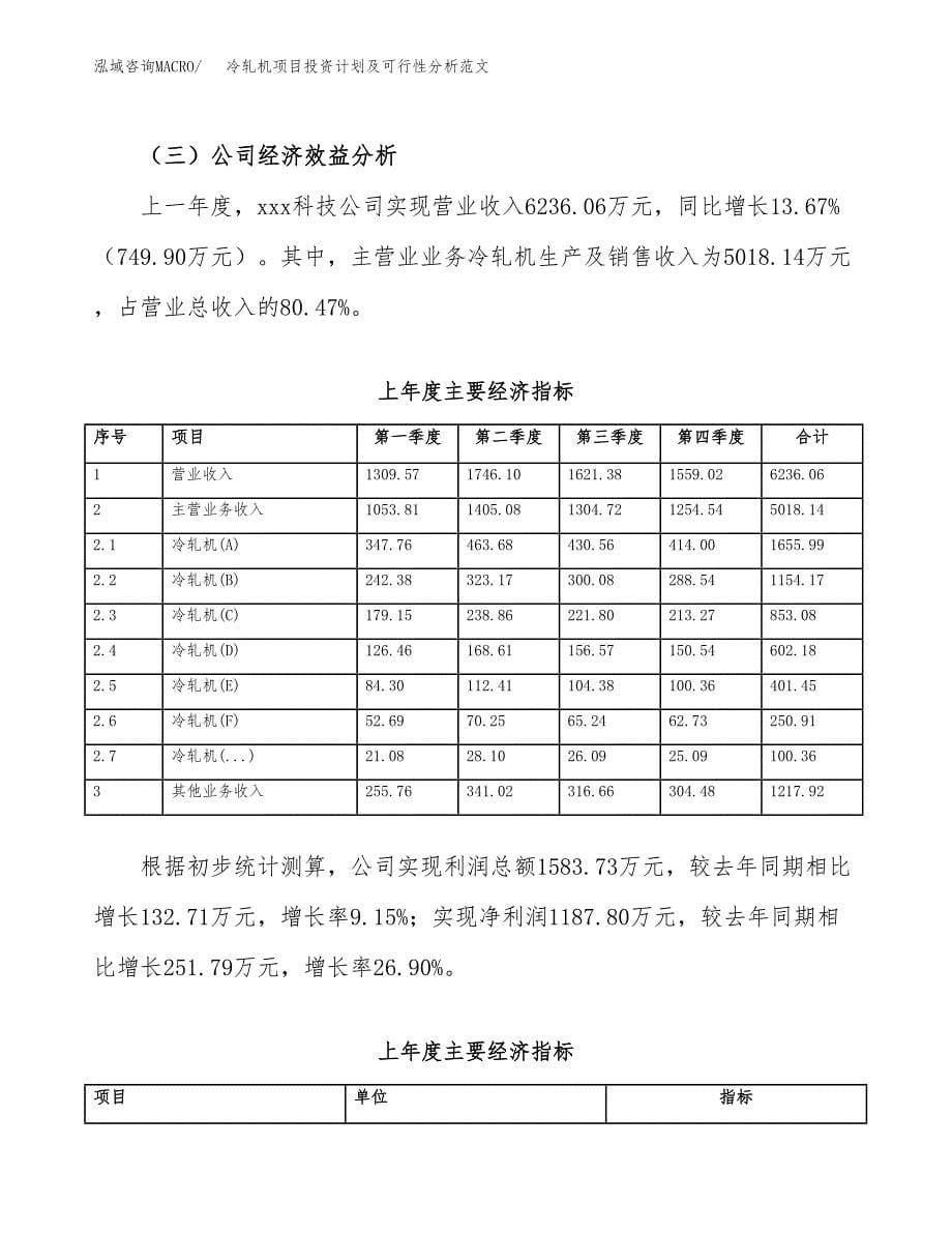 冷轧机项目投资计划及可行性分析范文_第5页