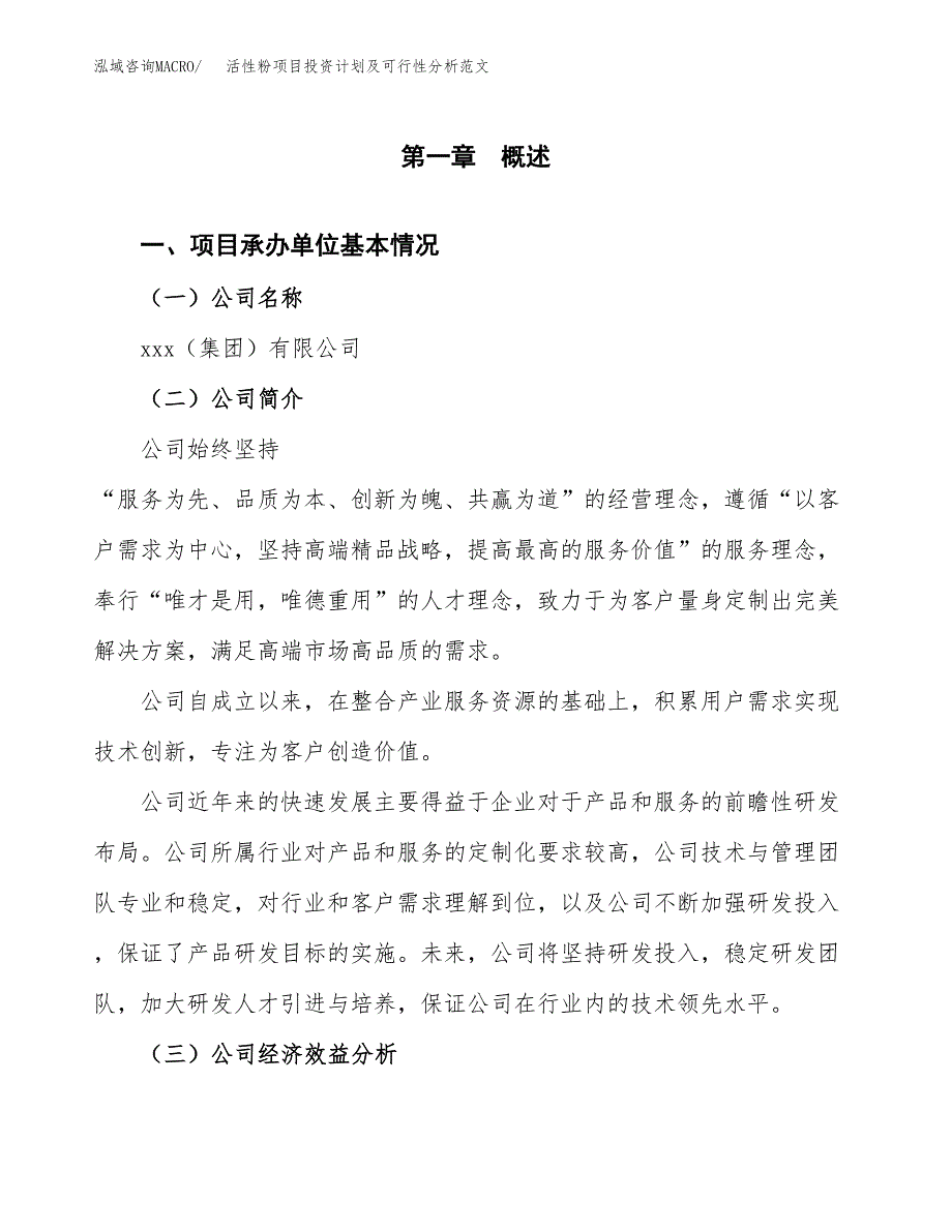 活性粉项目投资计划及可行性分析范文_第4页