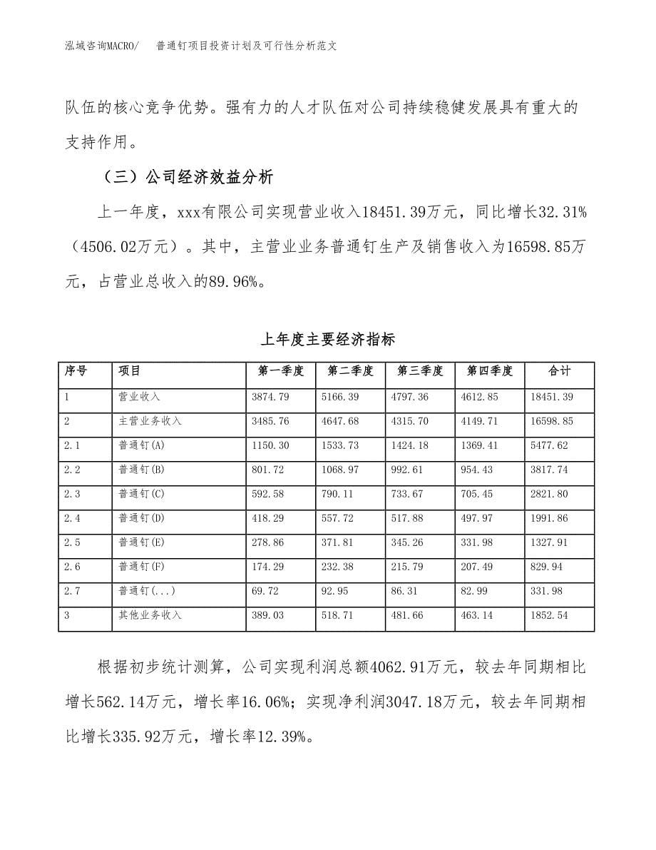 普通钉项目投资计划及可行性分析范文_第5页