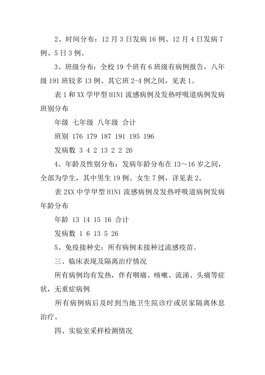 关于xx中学甲型h1n1流感局部爆发初步调查报告.doc_第2页