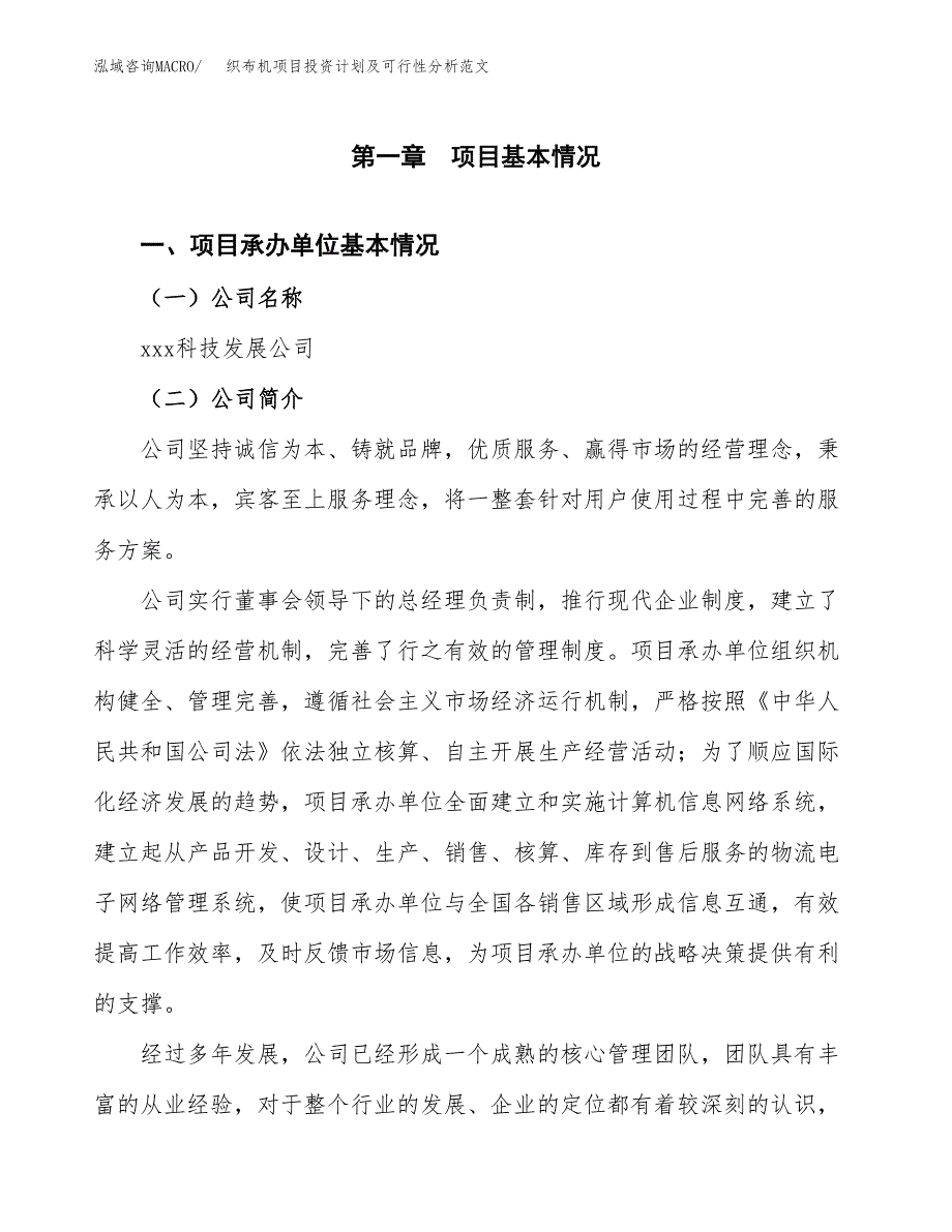 织布机项目投资计划及可行性分析范文_第4页