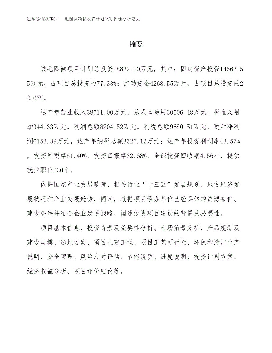 毛圈袜项目投资计划及可行性分析范文_第2页