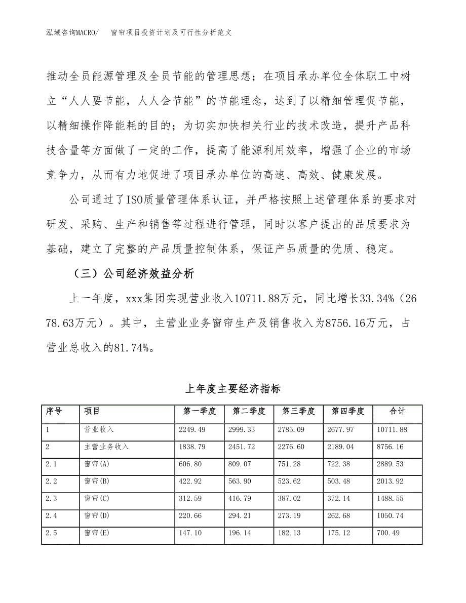 窗帘项目投资计划及可行性分析范文_第5页