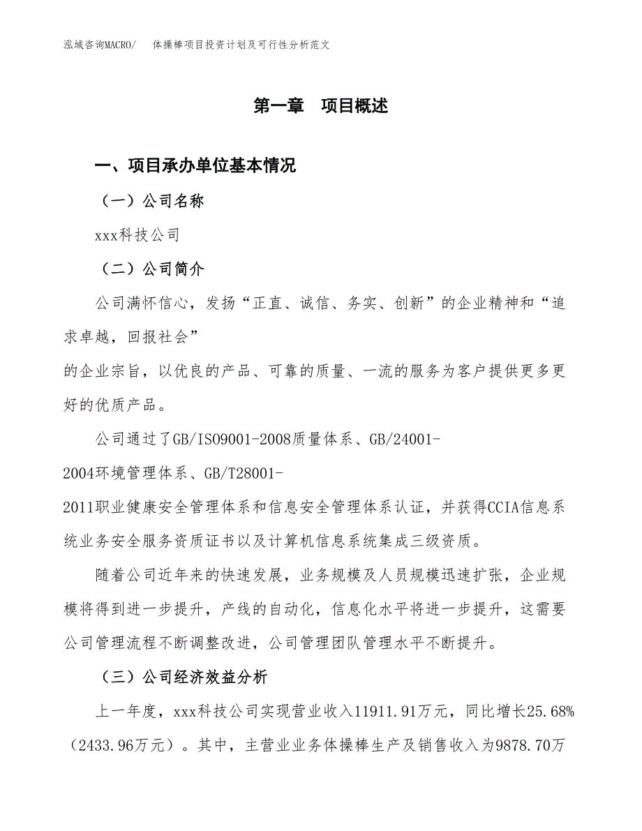 体操棒项目投资计划及可行性分析范文_第4页