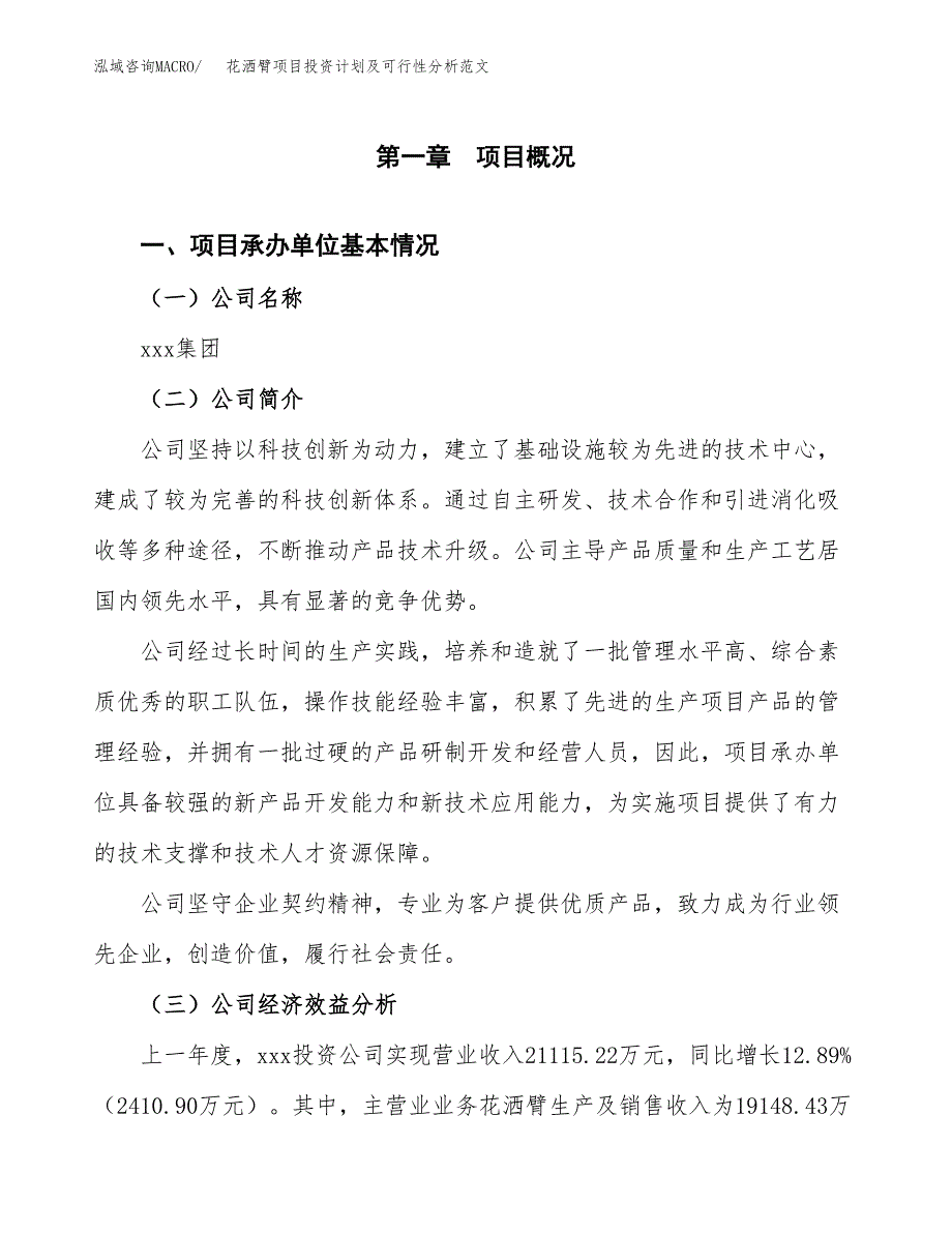 花洒臂项目投资计划及可行性分析范文_第4页