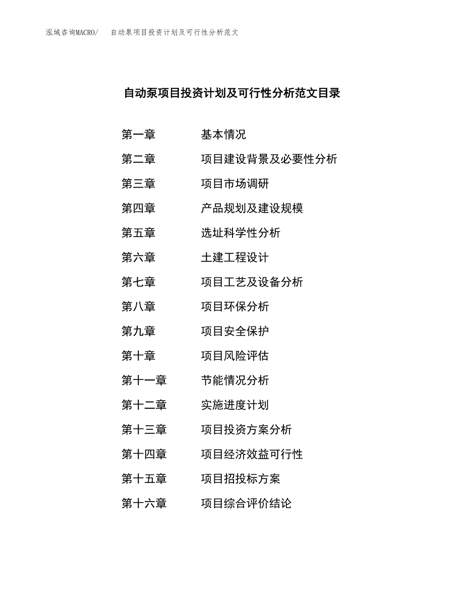 自动泵项目投资计划及可行性分析范文_第3页