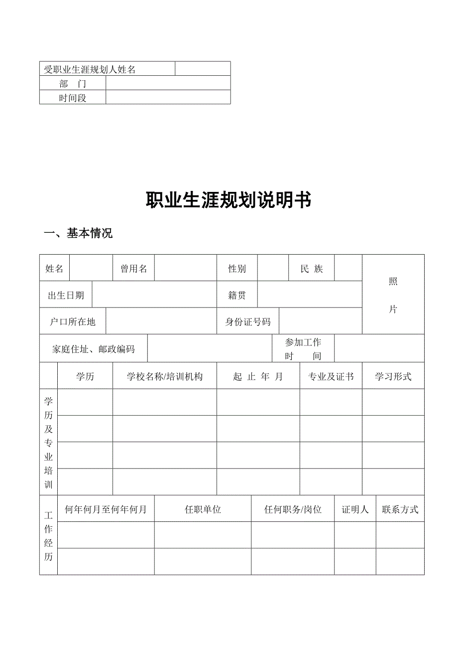 职员职业生涯规划说明书_第1页