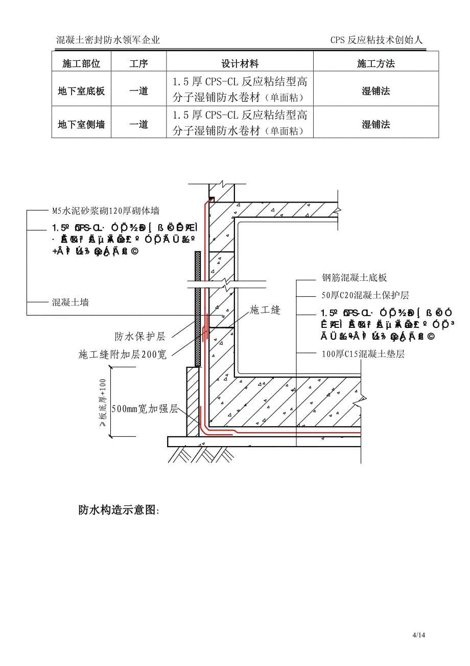 防水施工方案(底板湿铺法)1_第5页