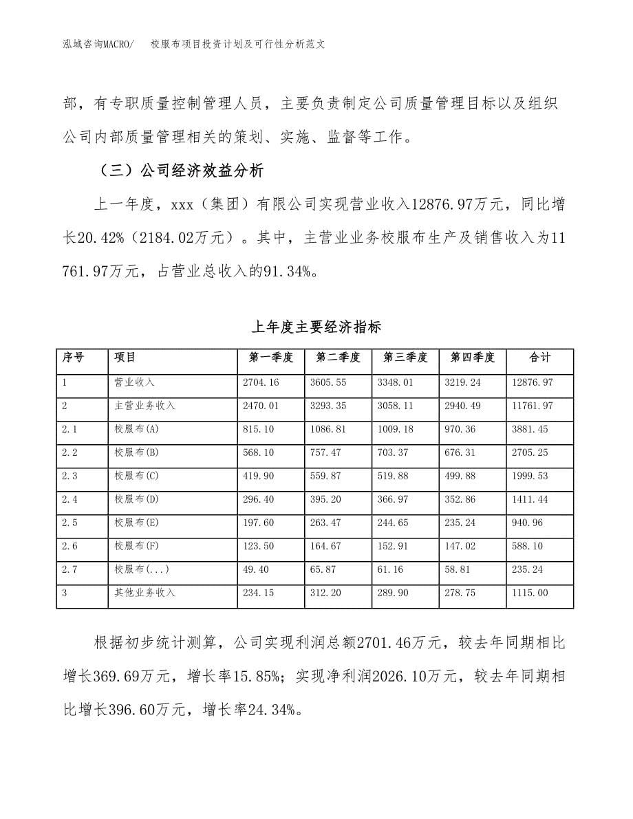 校服布项目投资计划及可行性分析范文_第5页