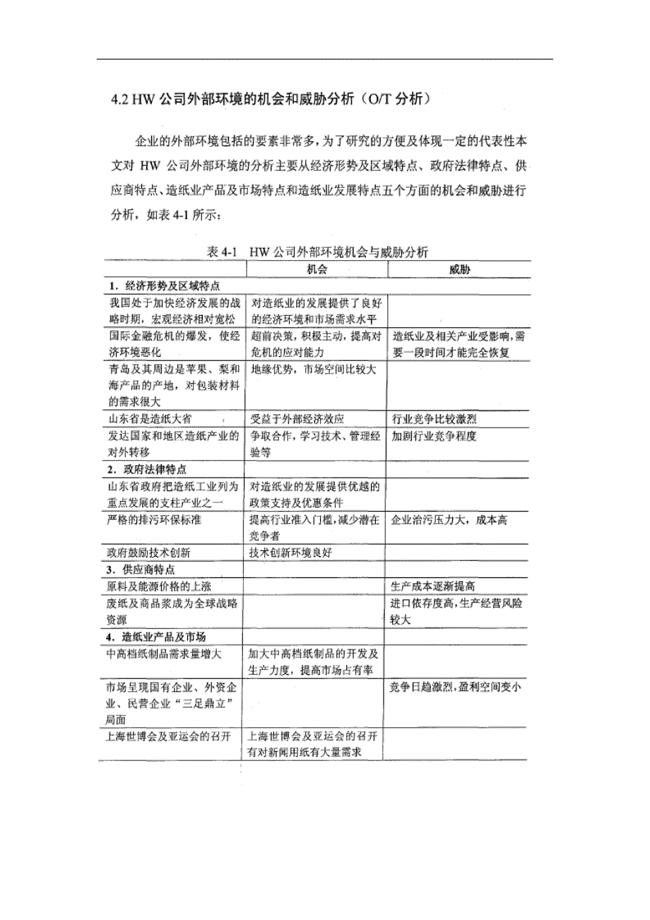 对某纸业公司的SWOT分析_第2页