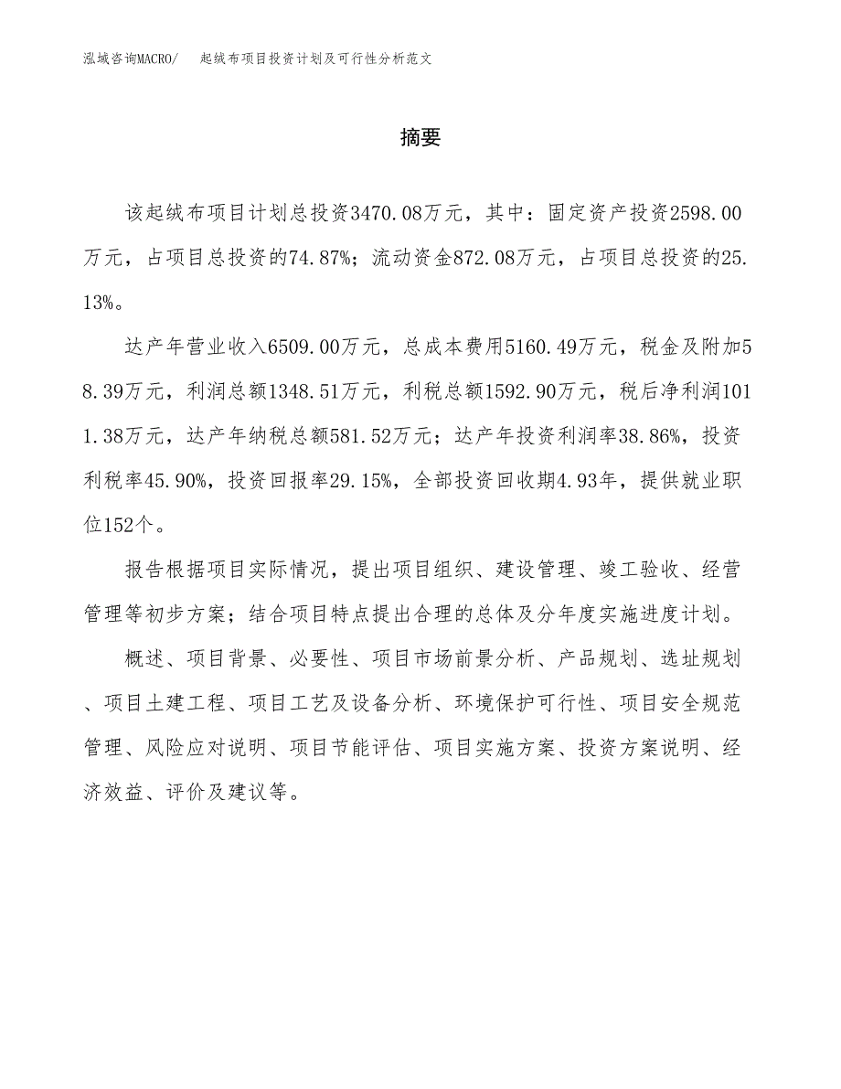 起绒布项目投资计划及可行性分析范文_第2页