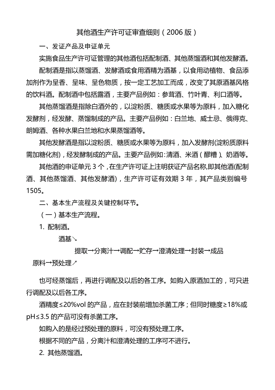 其他酒生产许可证审查细则(2006_第1页