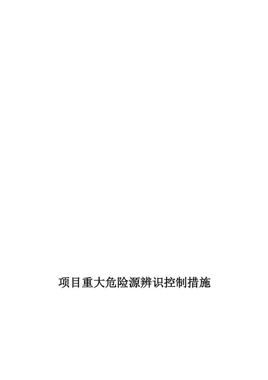 项目重大危险源控制措施(修改)资料_第1页