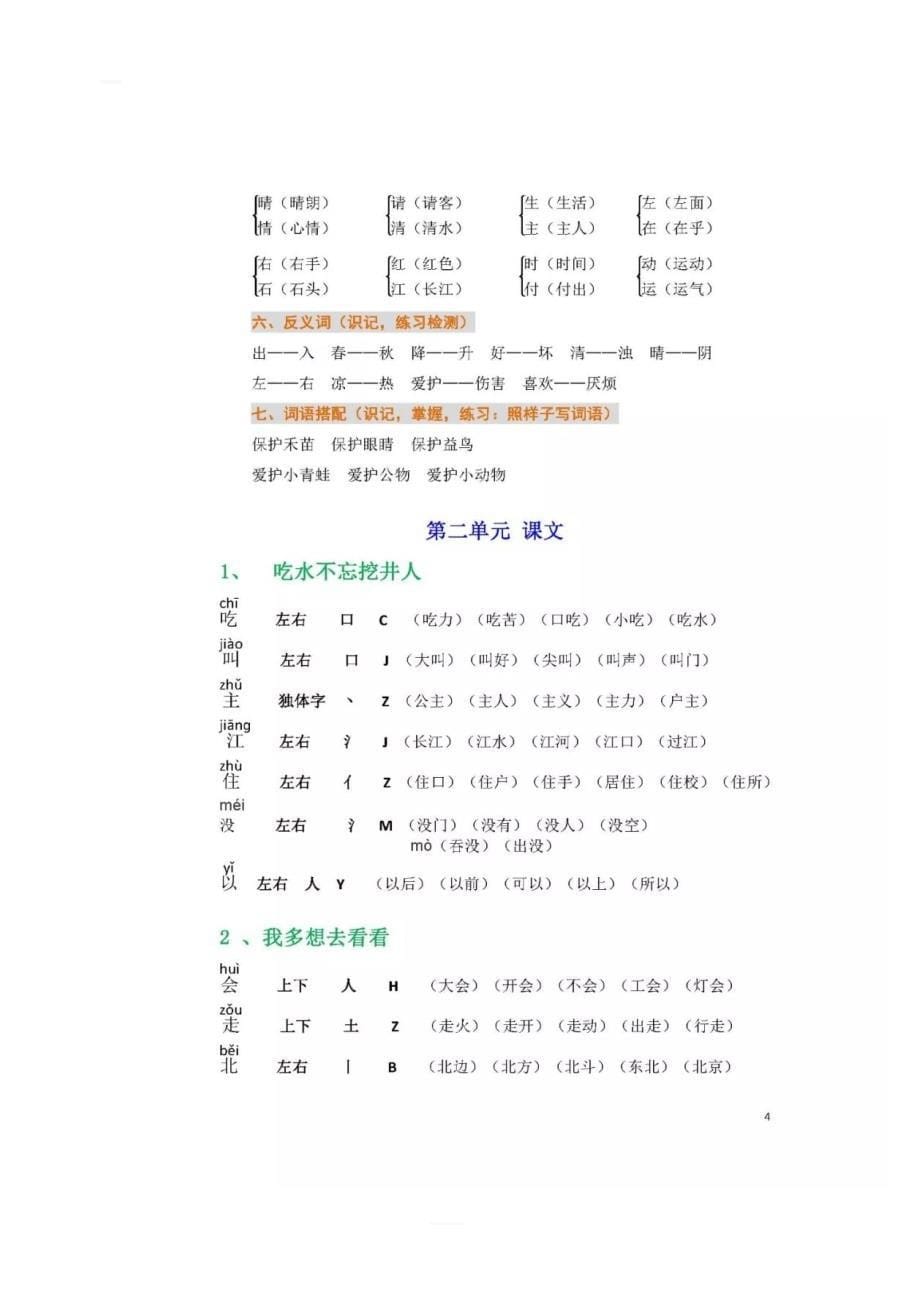 部编版小学一年级语文下册总复习资料_第5页