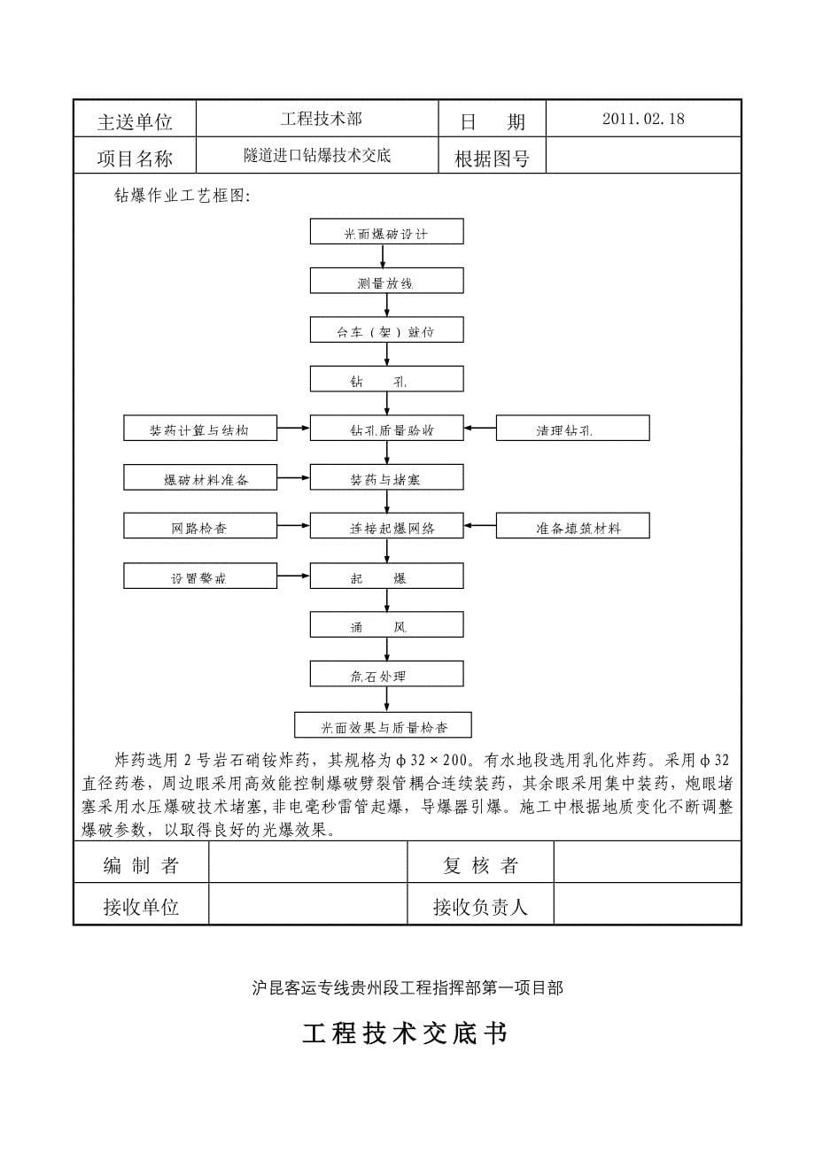 隧道进口三台阶七步法开挖钻爆技术交底_第5页