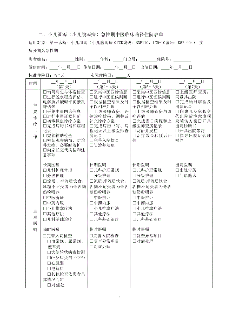 小儿泄泻小儿腹泻病中医临床路径住院题库_第4页