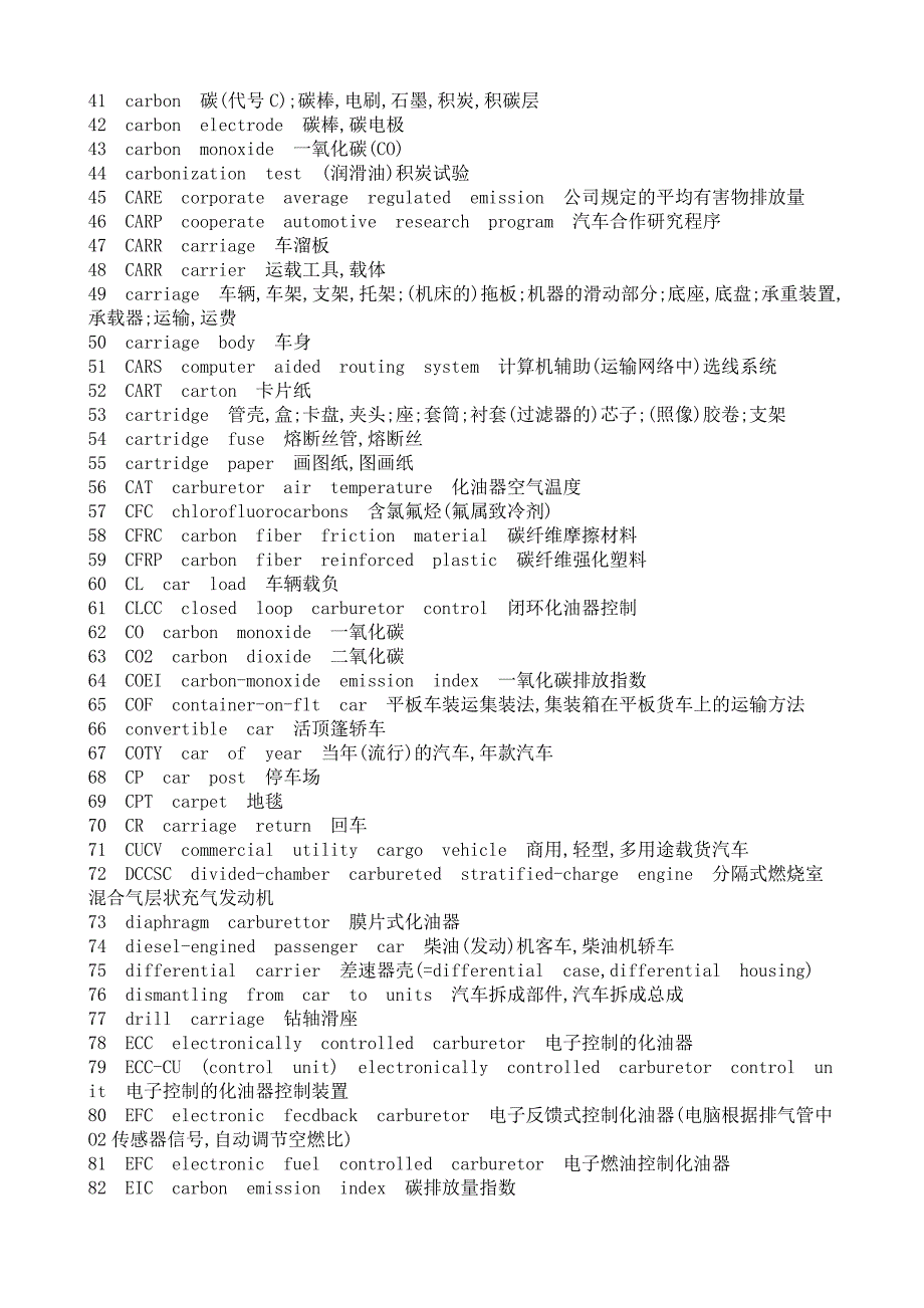 常用汽车专业英语汇总_第2页