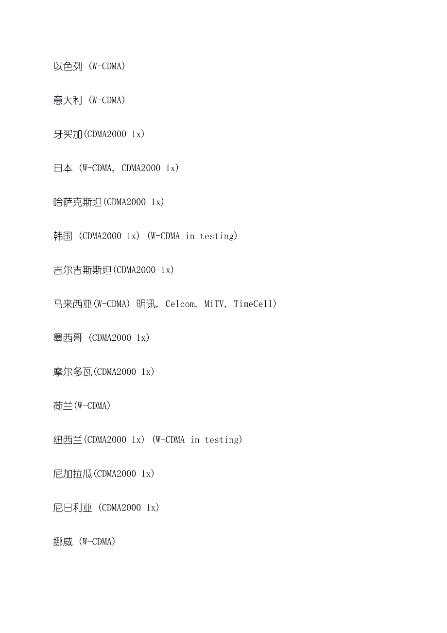 世界各国手机制式汇总_第3页