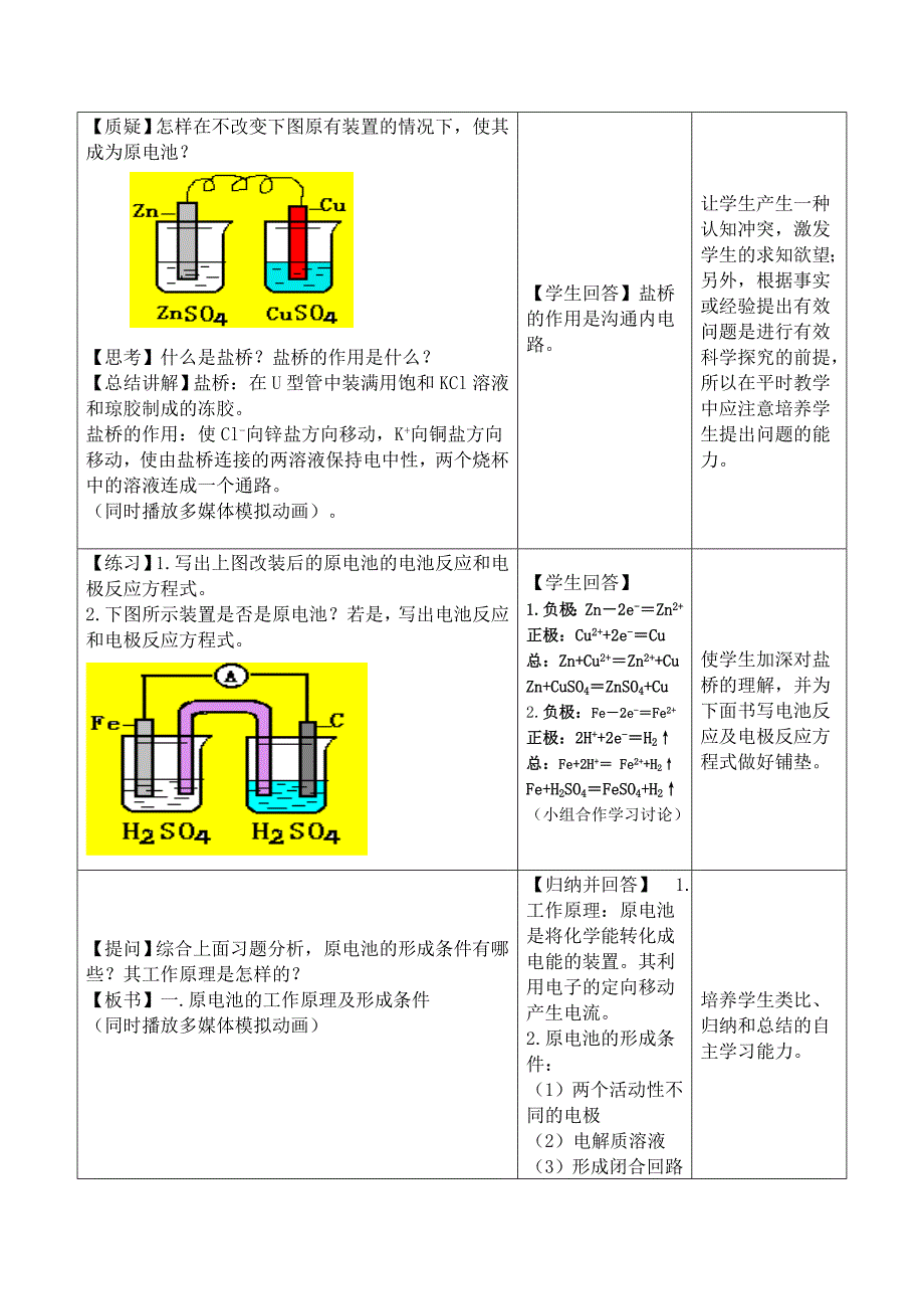 化学能转化为电能专题复习教学设计优质课_第2页