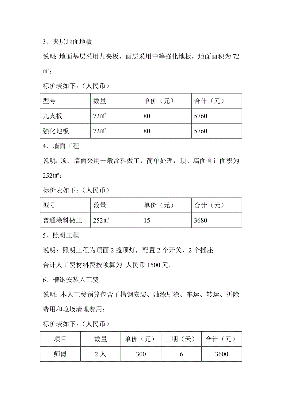 门面夹二层预算方案1_第2页