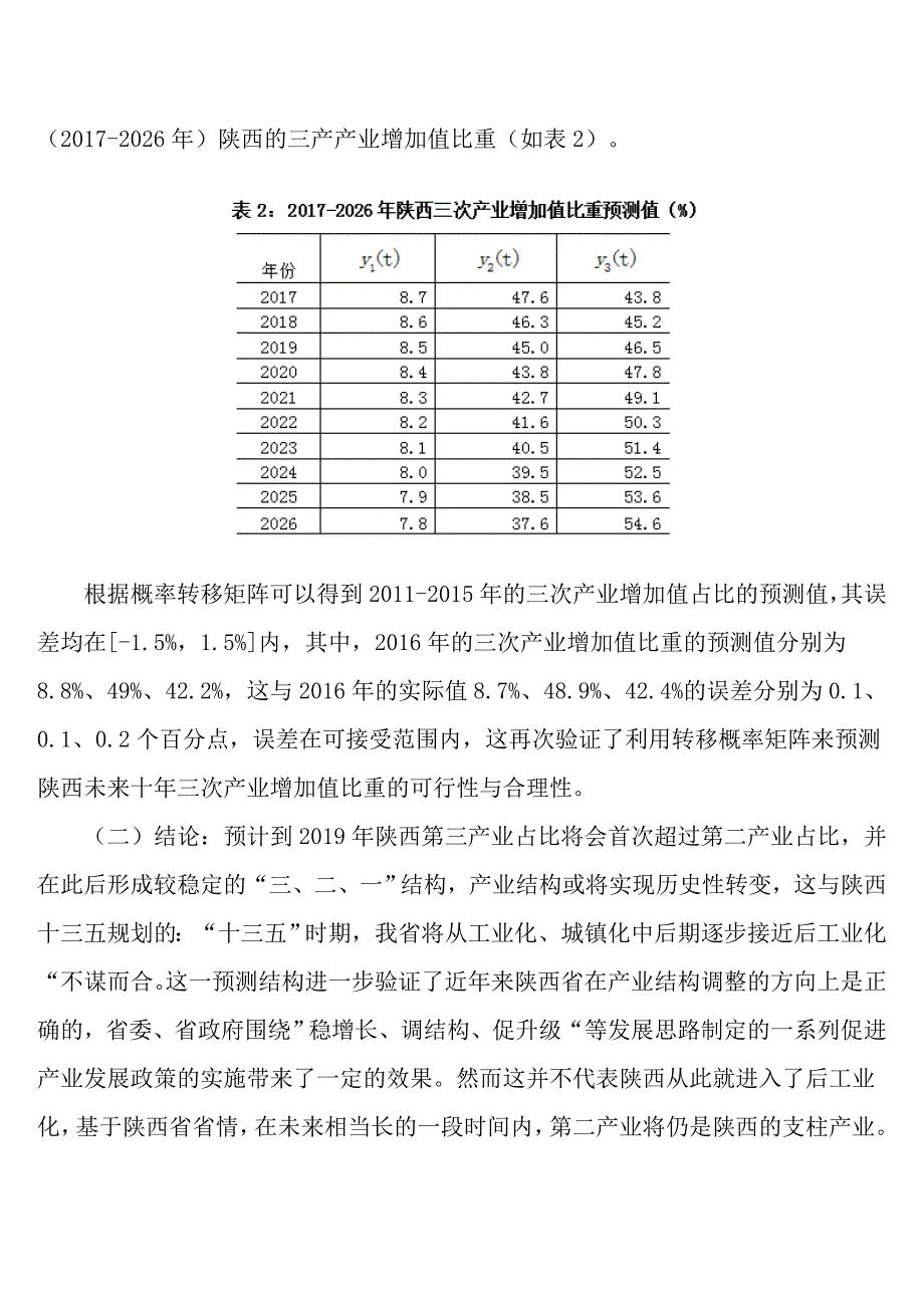 基于马尔科夫优化模型的陕西省产业结构预测_第4页