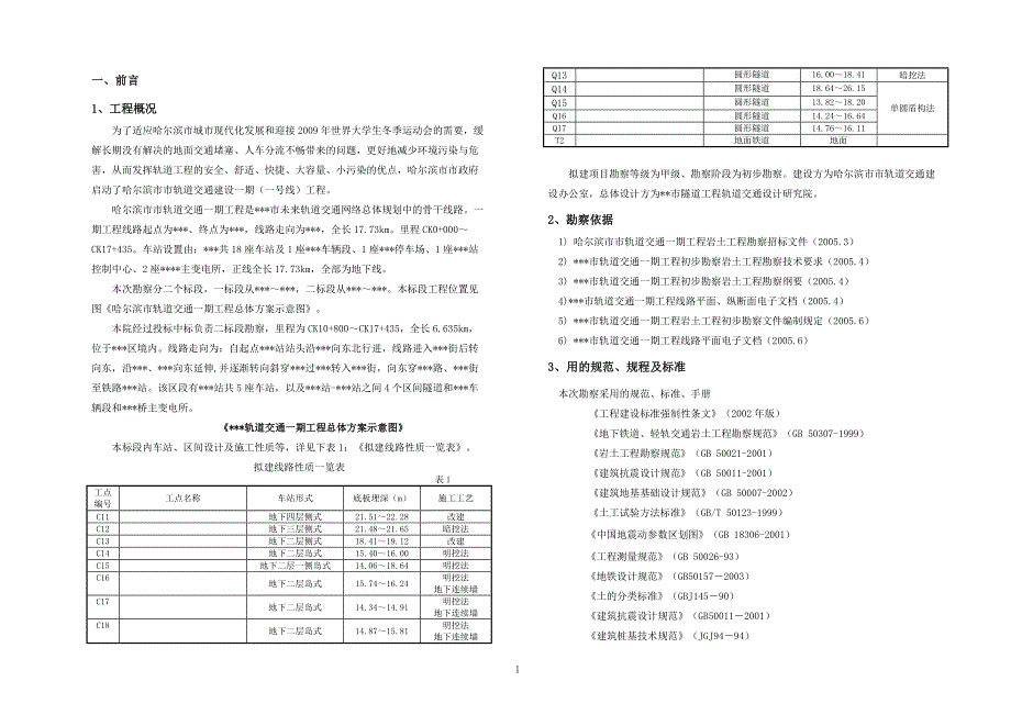 哈尔滨市轨道交通工程初步勘察报告_第1页