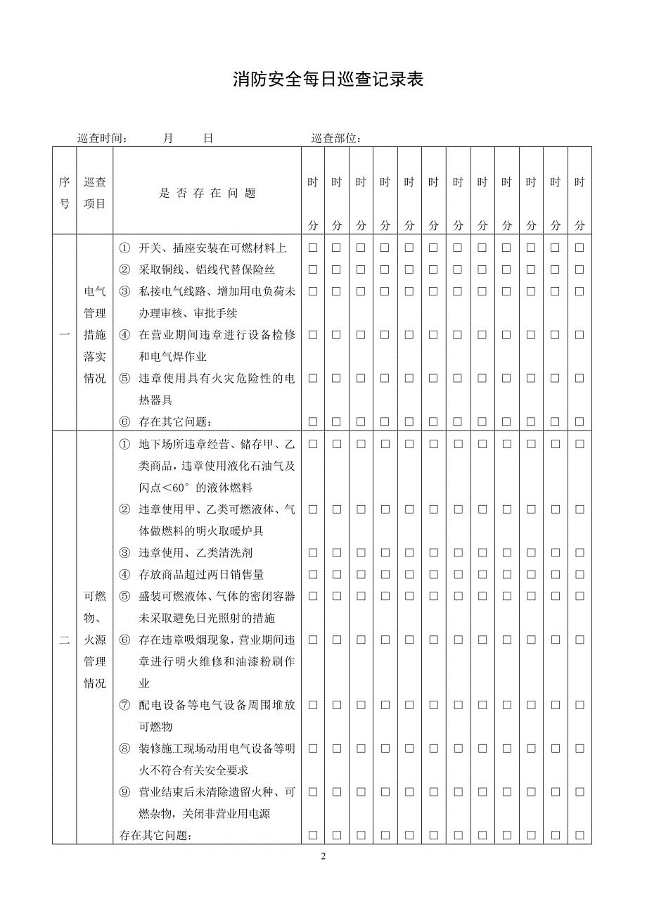 消防安全每日巡查记录本(每本365页-共印20000本)4_第3页