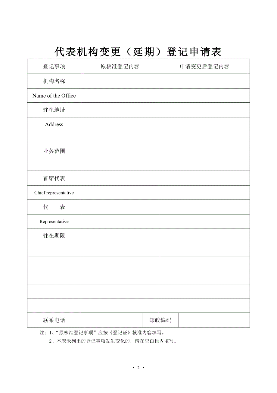 常驻代表机构变更申请书_第3页