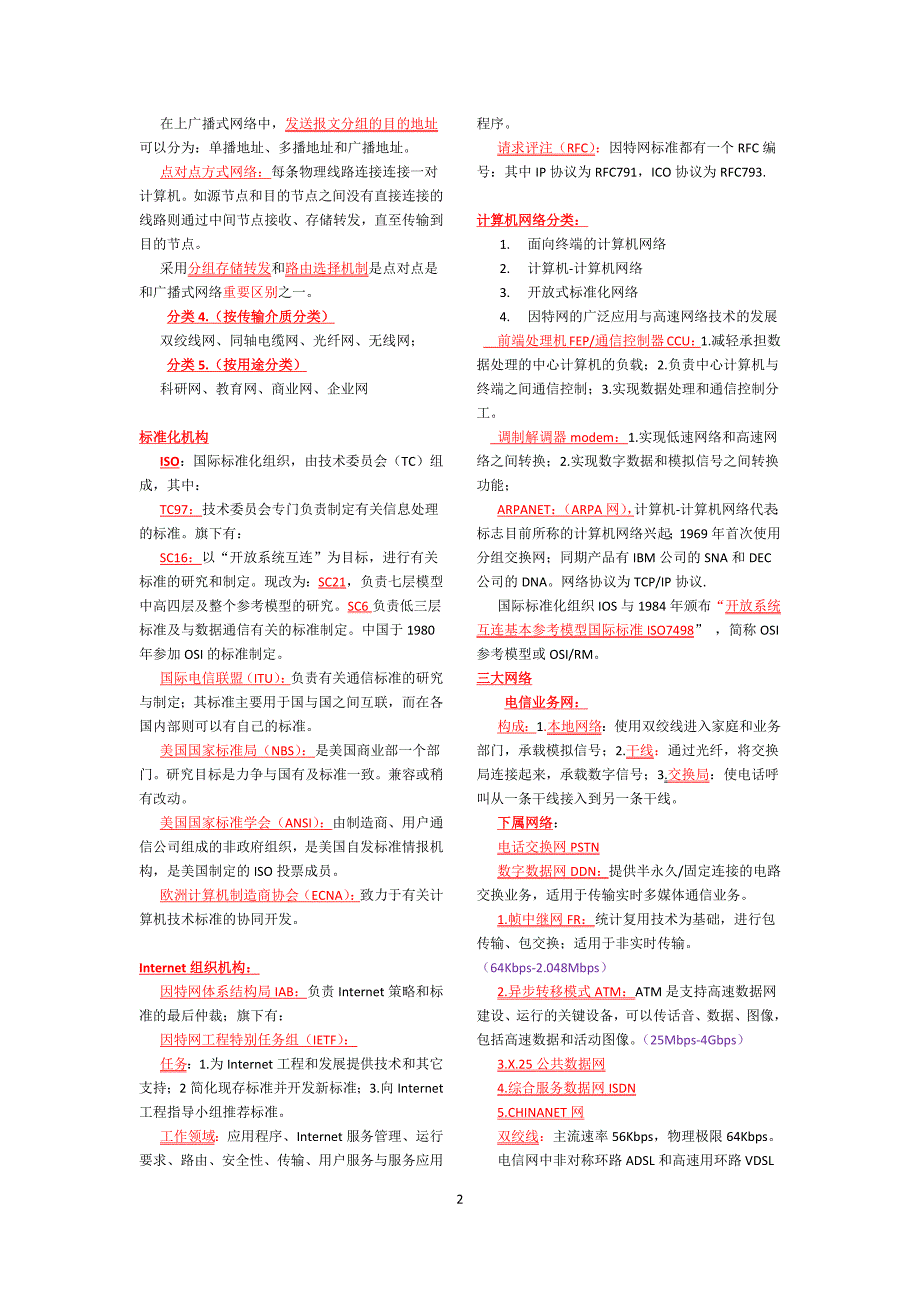 计算机网络原理(自学考试记忆重点)_第2页