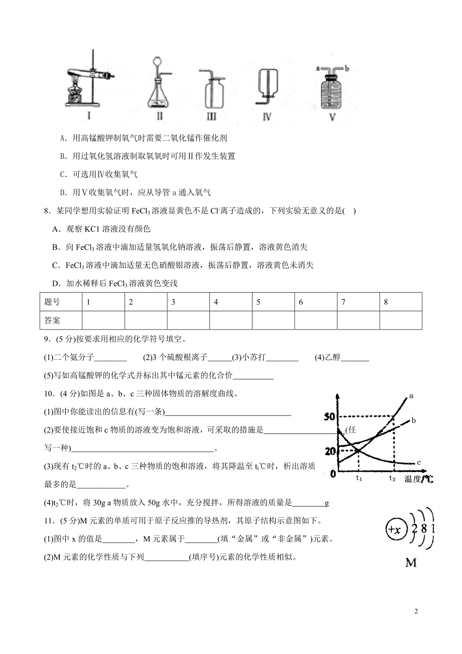 武汉市中考化学模拟试卷56_第2页