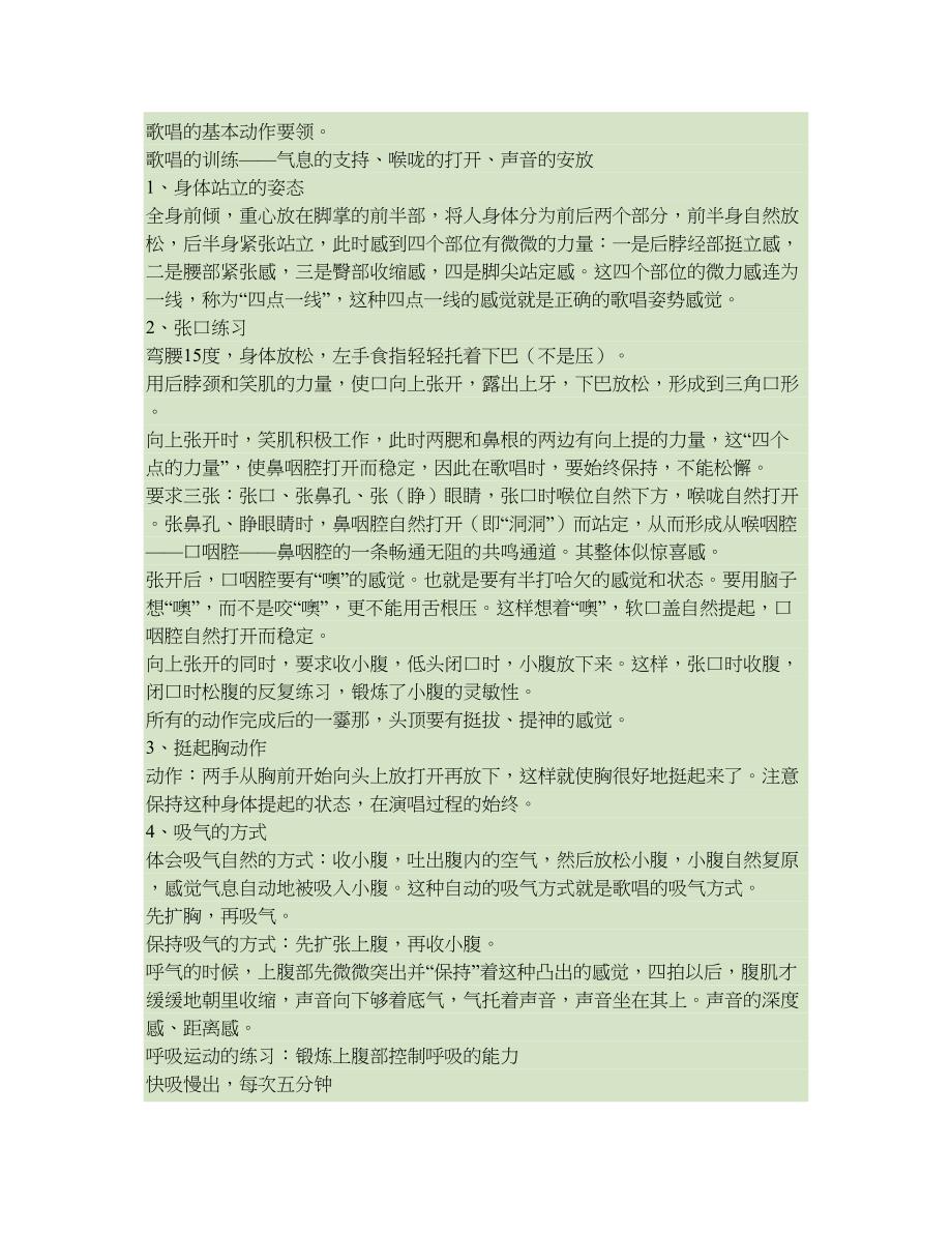 歌唱的基本动作要领与练习._第1页