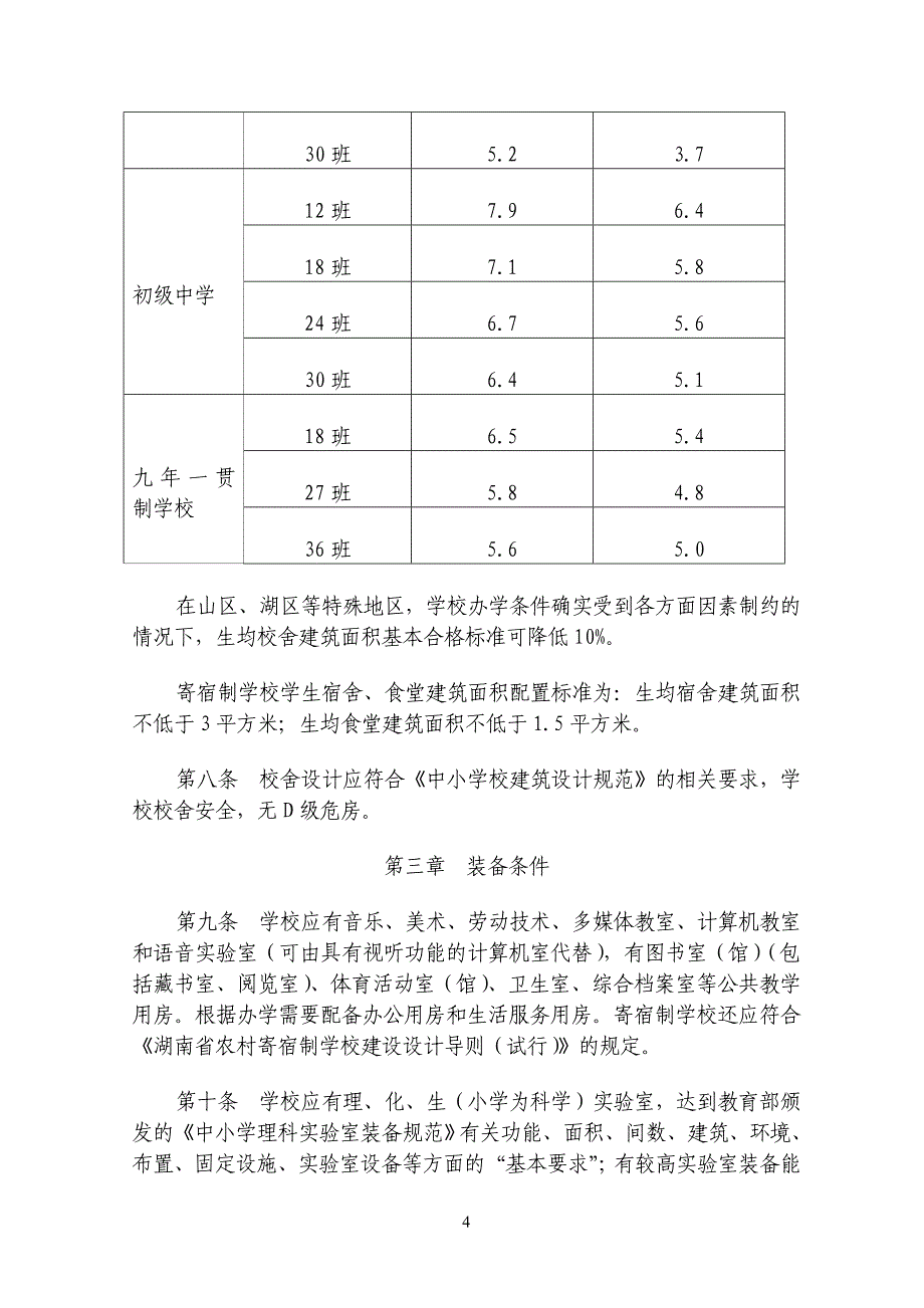 湖南省义务教育学校办学标准DOC_第4页