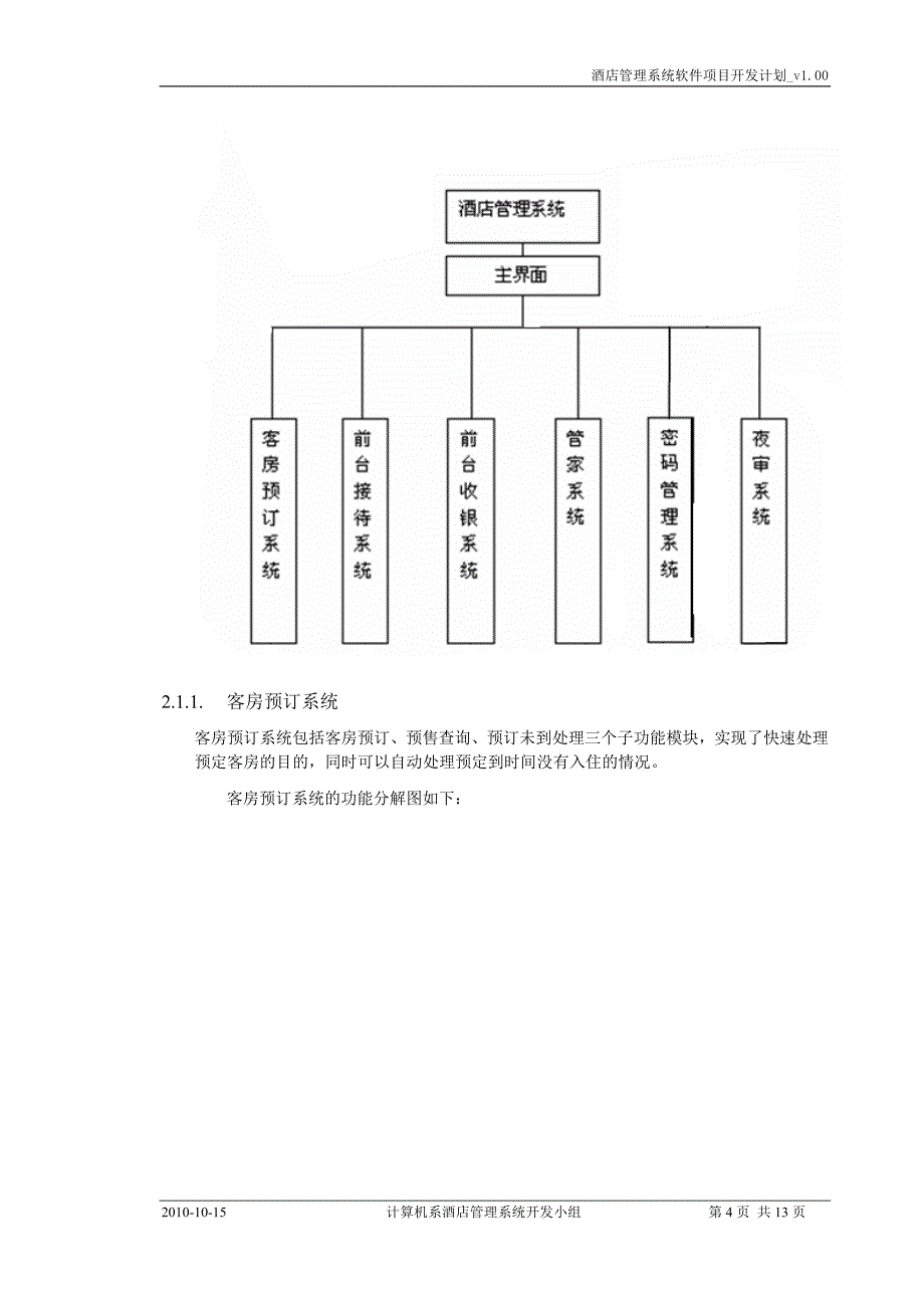 酒店管理系统项目开发计划实验二_第4页