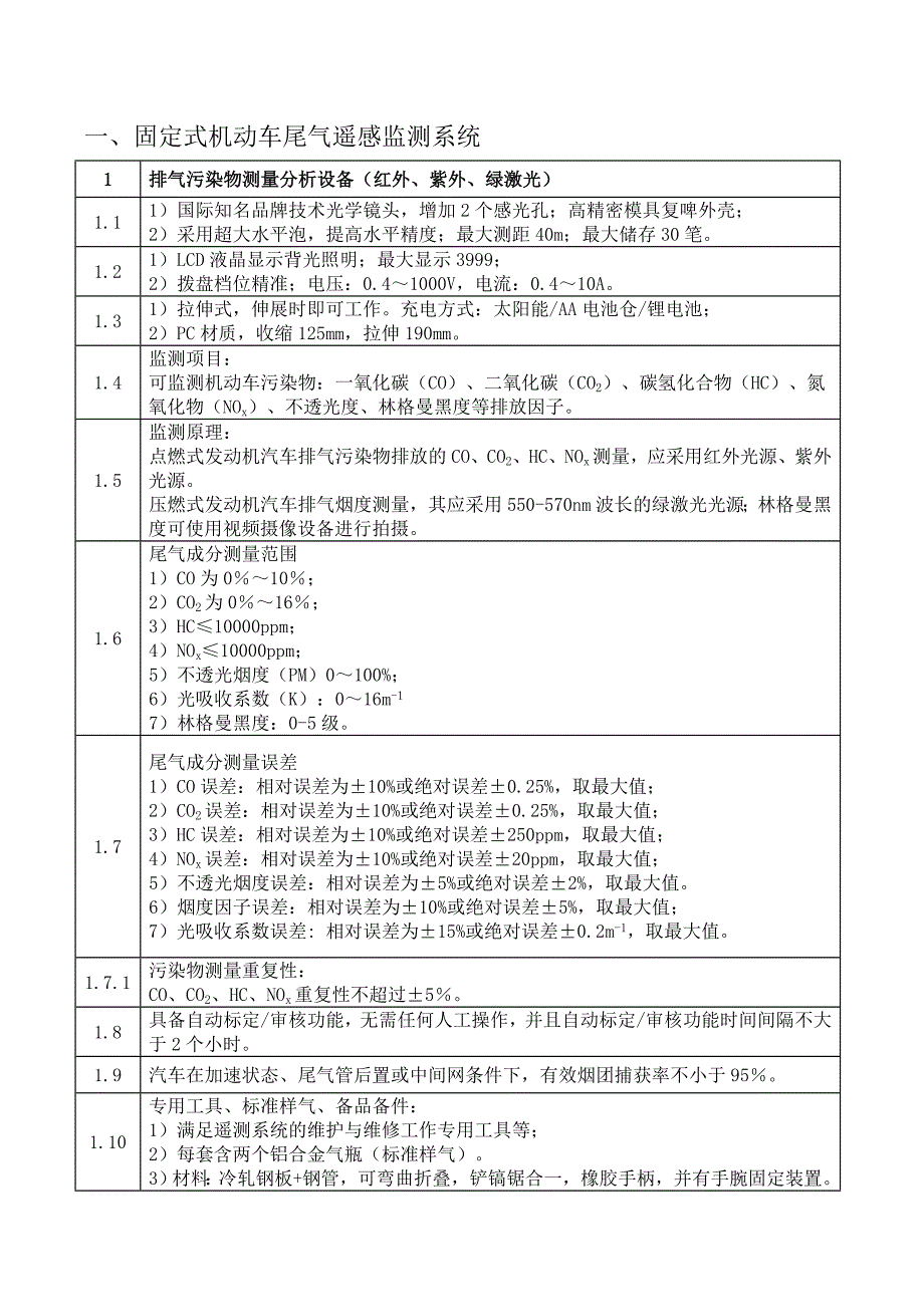 固定式机动车尾气遥感监测系统_第1页